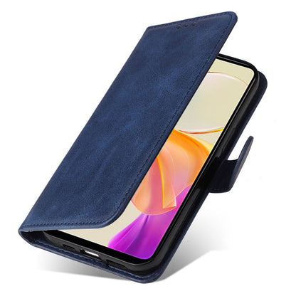 For vivo Y78+ 5G / Y78 5G Calf Texture Phone Cover Wallet Stand Cell Phone Case with Strap