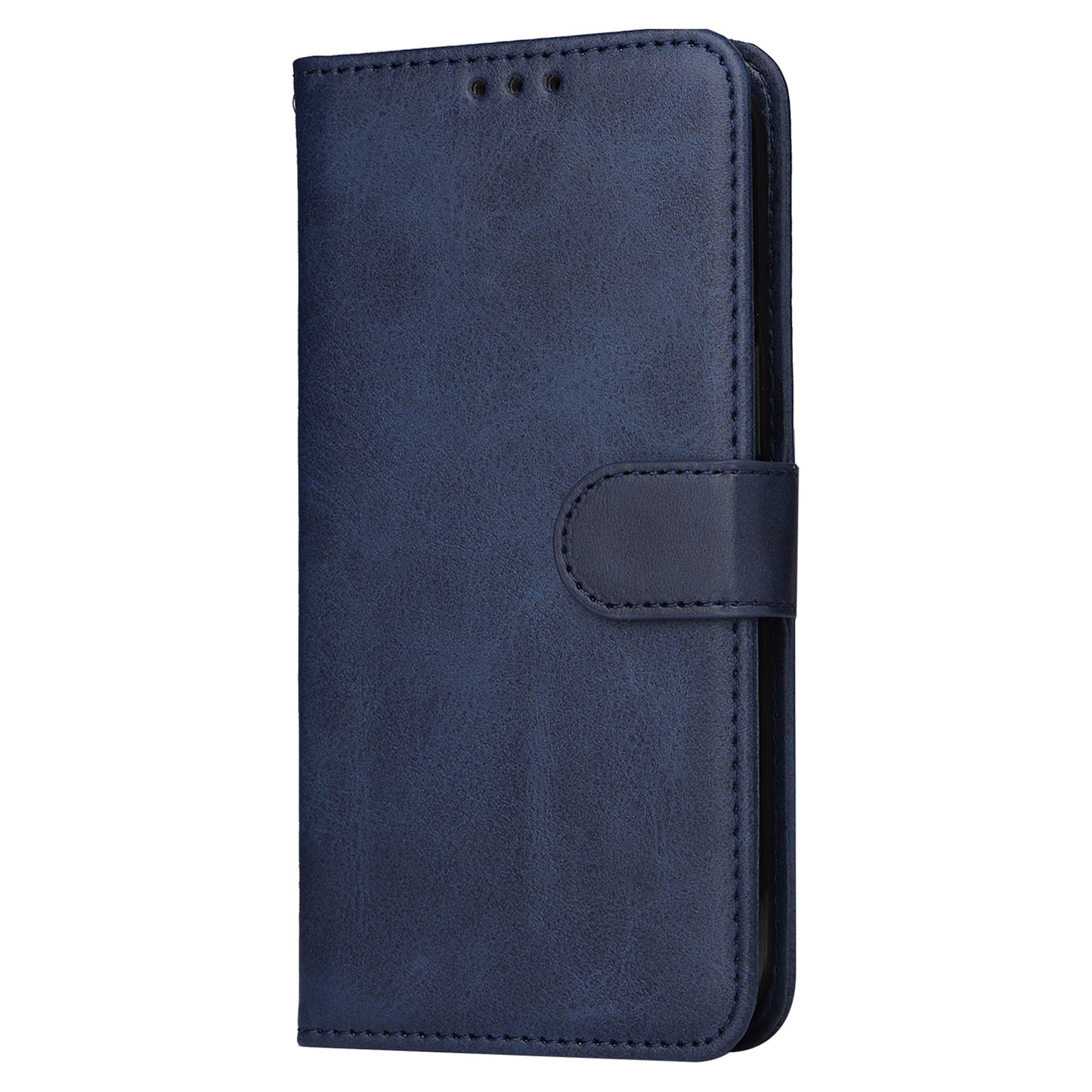 For vivo Y78+ 5G / Y78 5G Calf Texture Phone Cover Wallet Stand Cell Phone Case with Strap