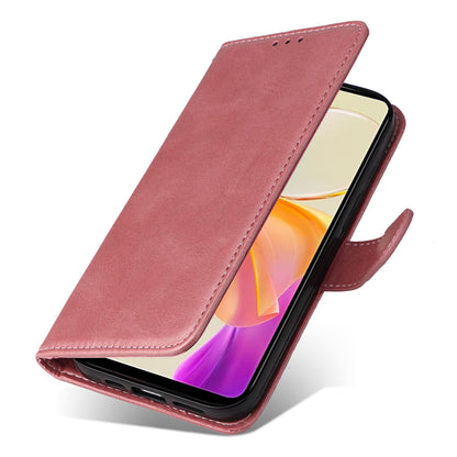 For vivo Y78+ 5G / Y78 5G Calf Texture Phone Cover Wallet Stand Cell Phone Case with Strap