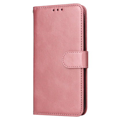 For vivo Y78+ 5G / Y78 5G Calf Texture Phone Cover Wallet Stand Cell Phone Case with Strap