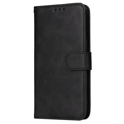 For vivo Y78+ 5G / Y78 5G Calf Texture Phone Cover Wallet Stand Cell Phone Case with Strap