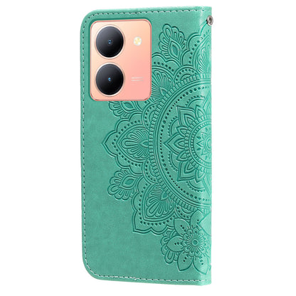 For vivo Y78+ 5G / Y78 5G Phone Case Flower Imprinting Phone Stand Wallet PU Leather Cover Shell