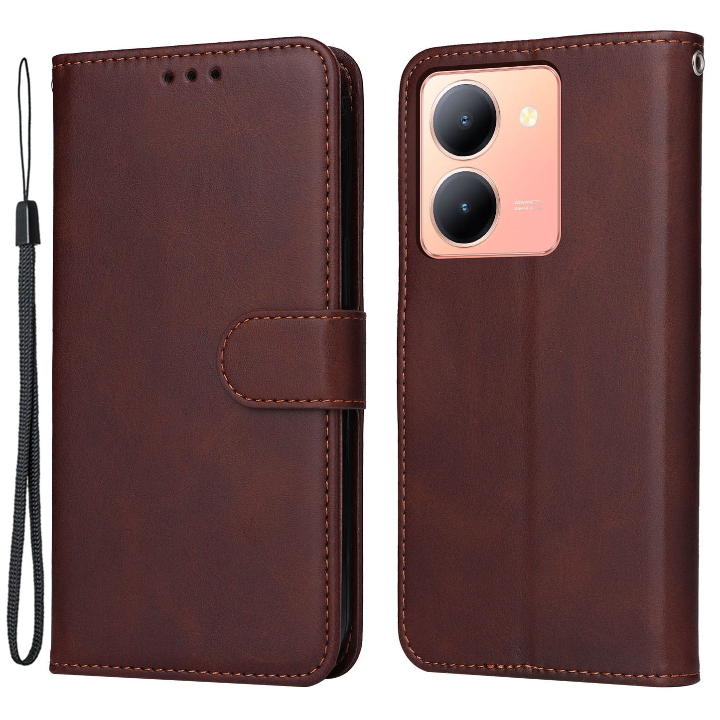 For vivo Y78 (China) 5G / Y36 4G / Y36 5G Phone Case Calf Texture Leather Wallet Stand Cover