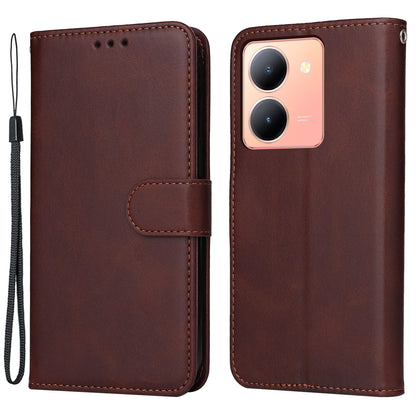 For vivo Y78 (China) 5G / Y36 4G / Y36 5G Phone Case Calf Texture Leather Wallet Stand Cover