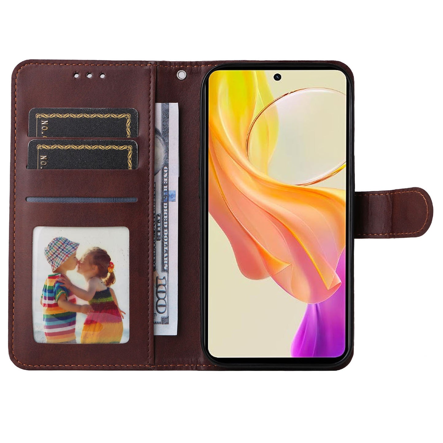 For vivo Y78 (China) 5G / Y36 4G / Y36 5G Phone Case Calf Texture Leather Wallet Stand Cover