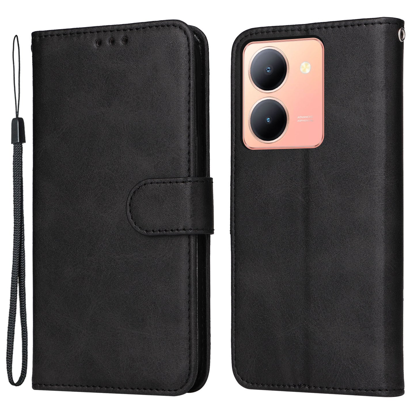 For vivo Y78 (China) 5G / Y36 4G / Y36 5G Phone Case Calf Texture Leather Wallet Stand Cover
