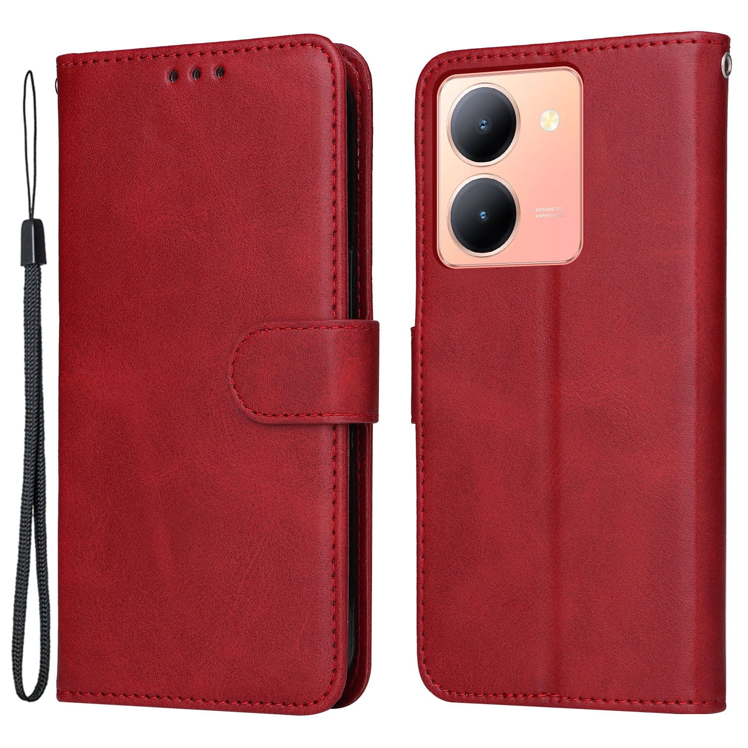 For vivo Y78 (China) 5G / Y36 4G / Y36 5G Phone Case Calf Texture Leather Wallet Stand Cover