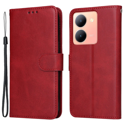 For vivo Y78 (China) 5G / Y36 4G / Y36 5G Phone Case Calf Texture Leather Wallet Stand Cover