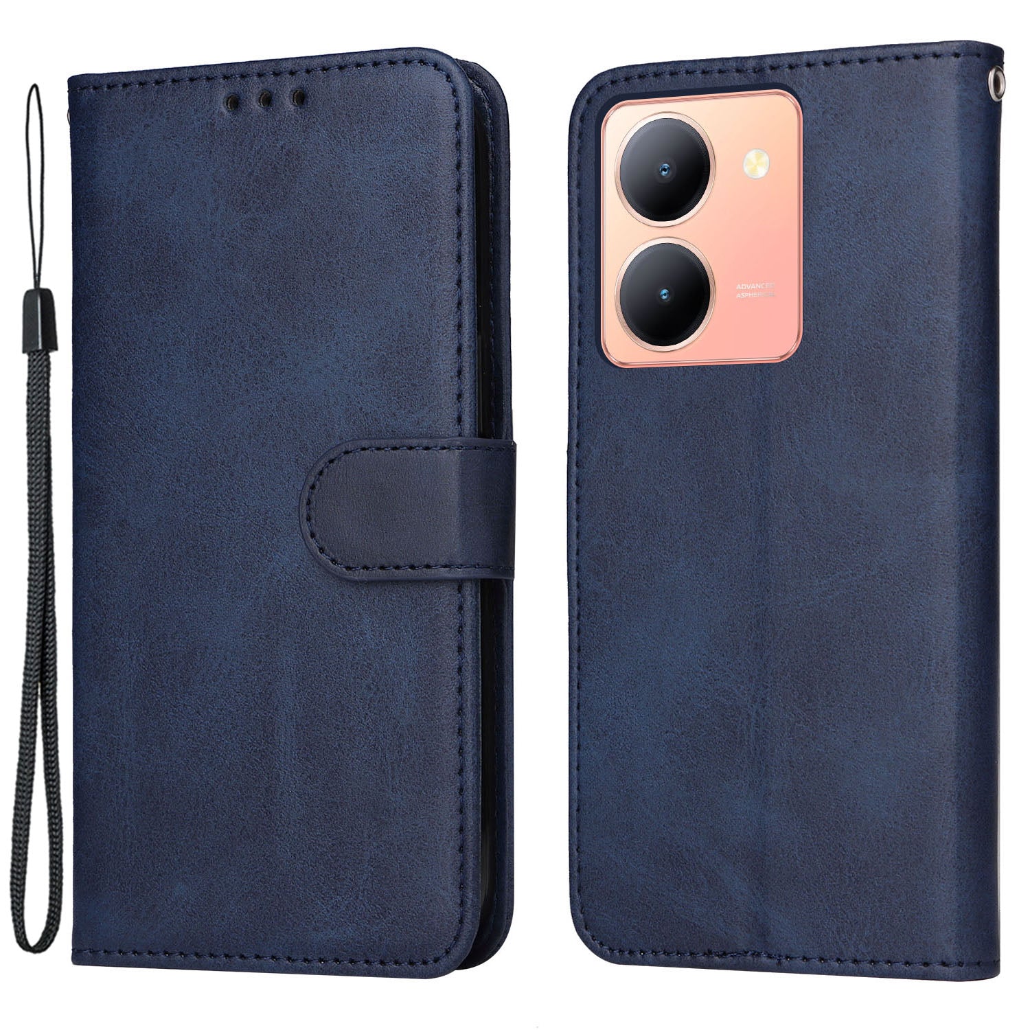 For vivo Y78 (China) 5G / Y36 4G / Y36 5G Phone Case Calf Texture Leather Wallet Stand Cover