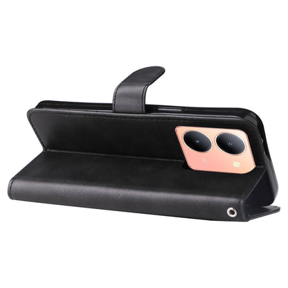 For vivo Y78 (China) 5G / Y36 4G / Y36 5G Flip Stand Phone Case Calf Texture Zipper Pocket Leather Wallet Cover