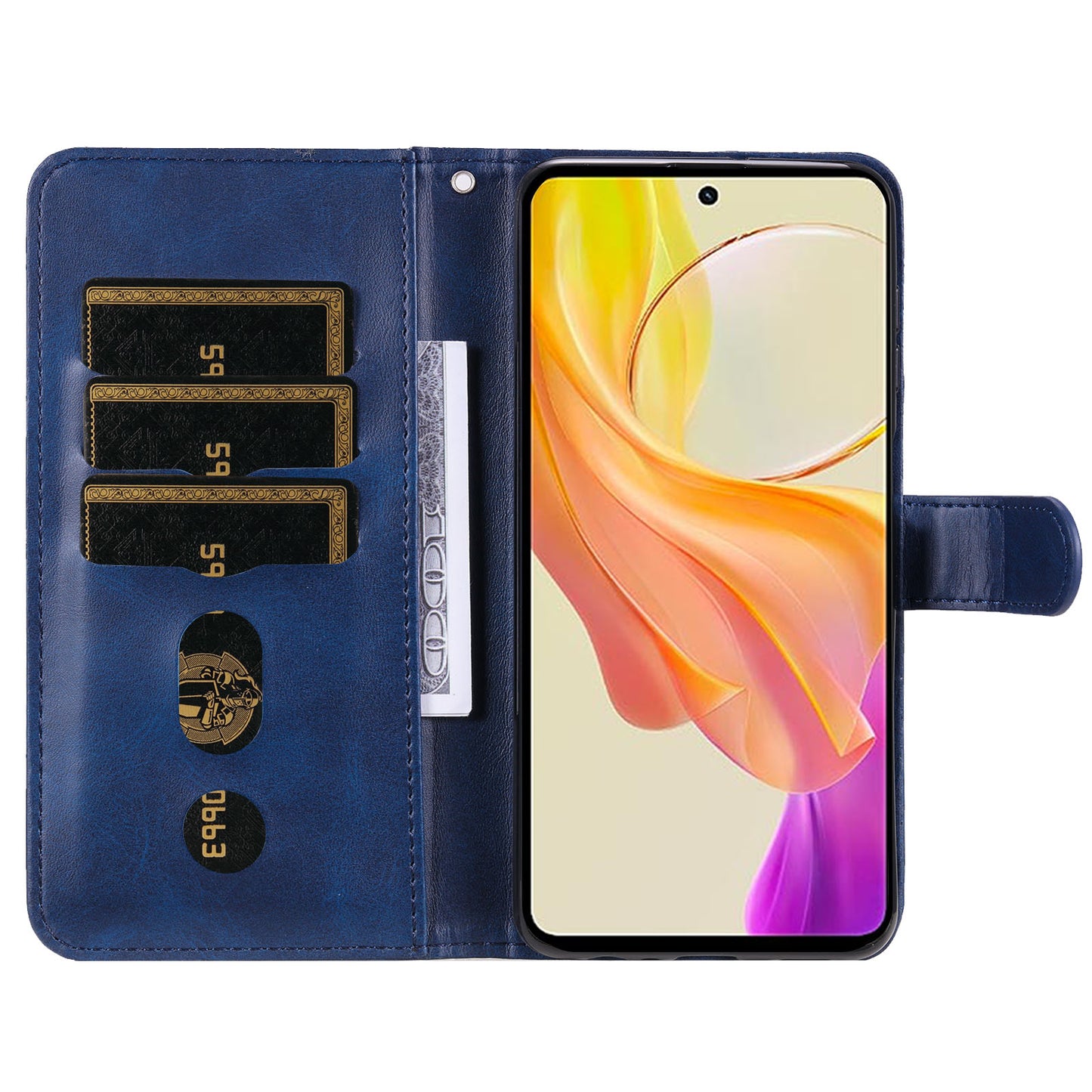 For vivo Y78 (China) 5G / Y36 4G / Y36 5G Flip Stand Phone Case Calf Texture Zipper Pocket Leather Wallet Cover