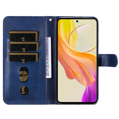 For vivo Y78 (China) 5G / Y36 4G / Y36 5G Flip Stand Phone Case Calf Texture Zipper Pocket Leather Wallet Cover