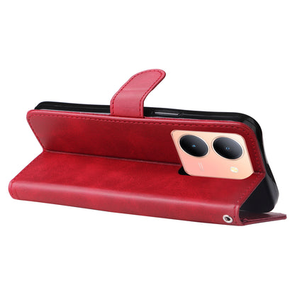 For vivo Y78 (China) 5G / Y36 4G / Y36 5G Flip Stand Phone Case Calf Texture Zipper Pocket Leather Wallet Cover