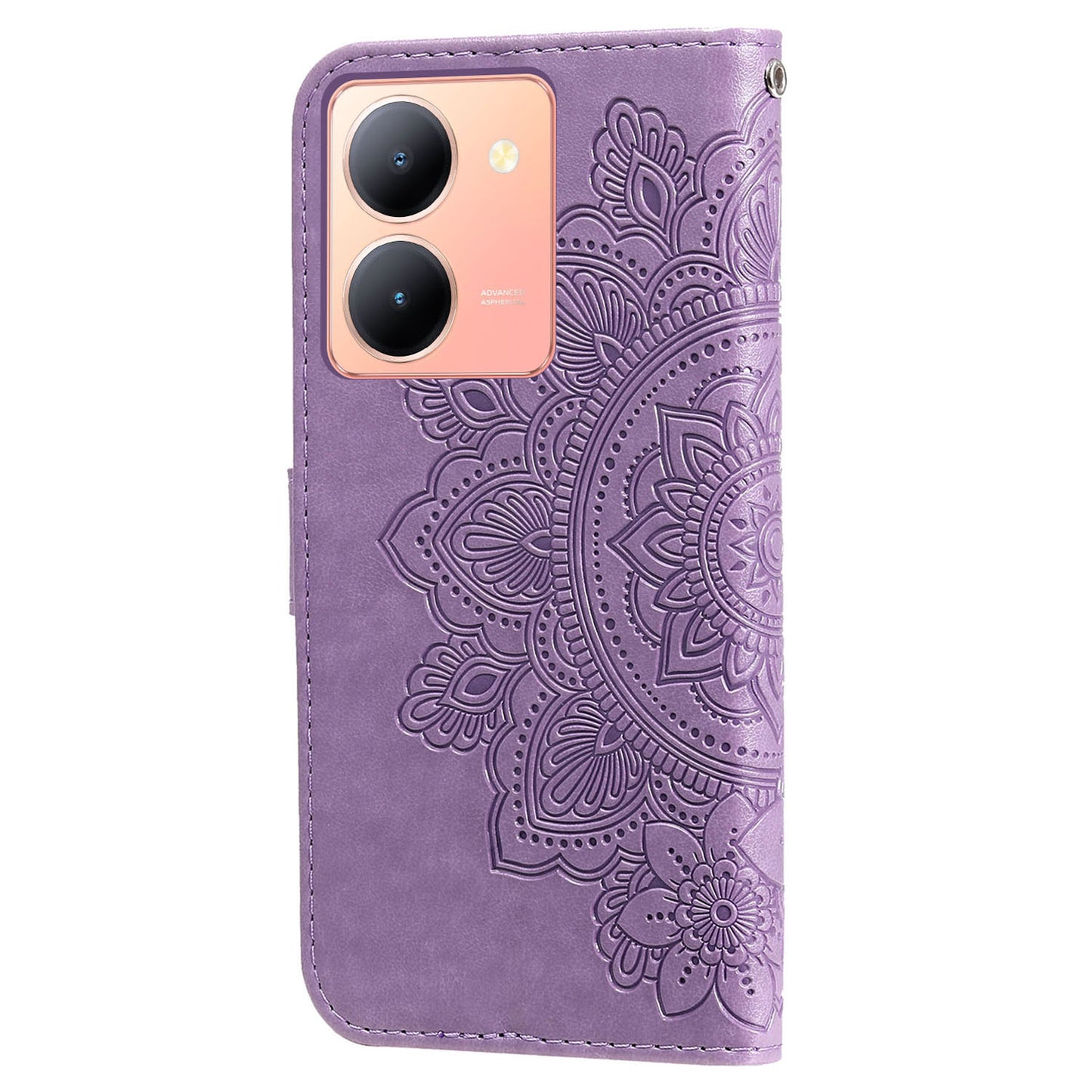 For vivo Y78 (China) 5G / Y36 4G / 5G Imprinted Flower PU Leather Cover Phone Case Stand Wallet Phone Shell