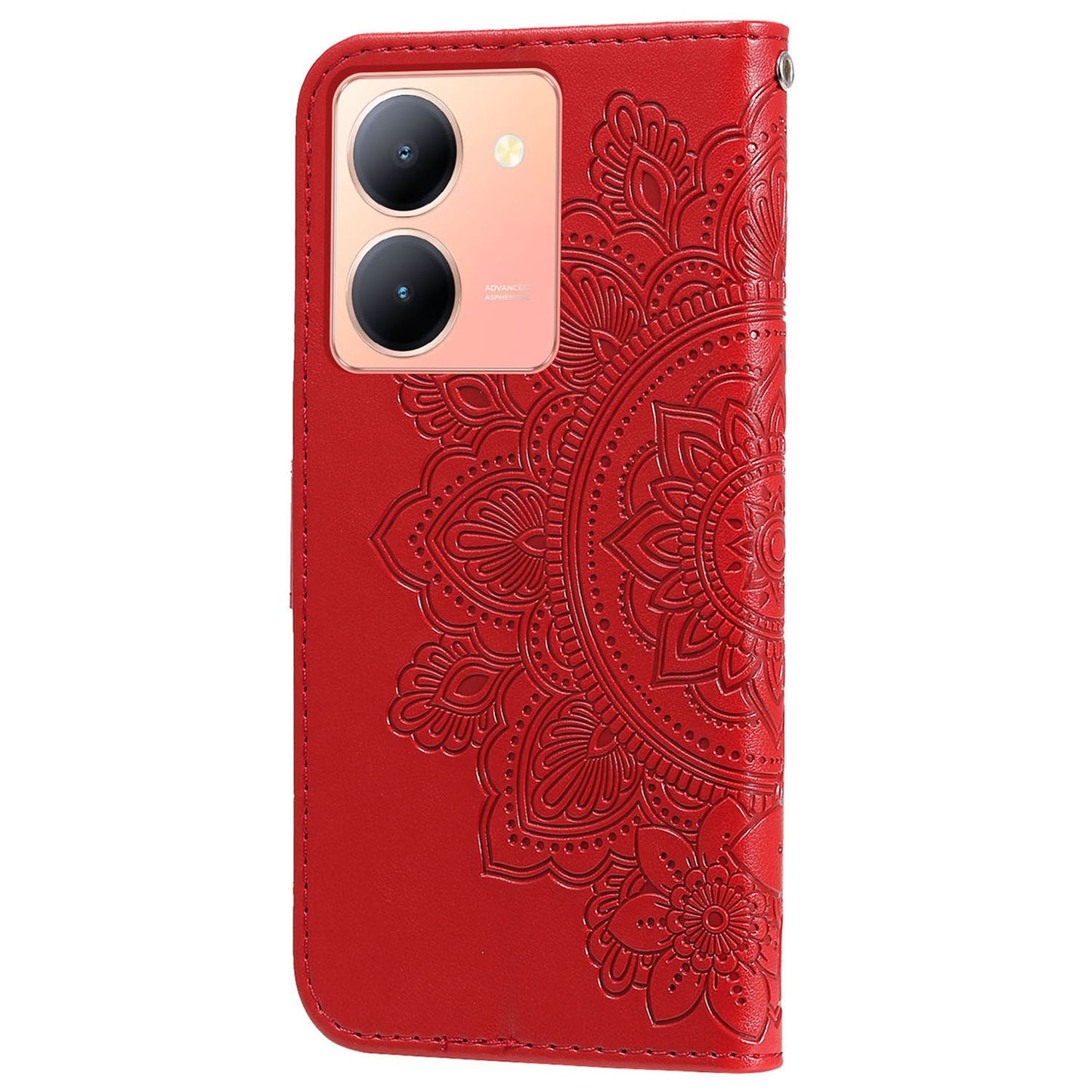 For vivo Y78 (China) 5G / Y36 4G / 5G Imprinted Flower PU Leather Cover Phone Case Stand Wallet Phone Shell