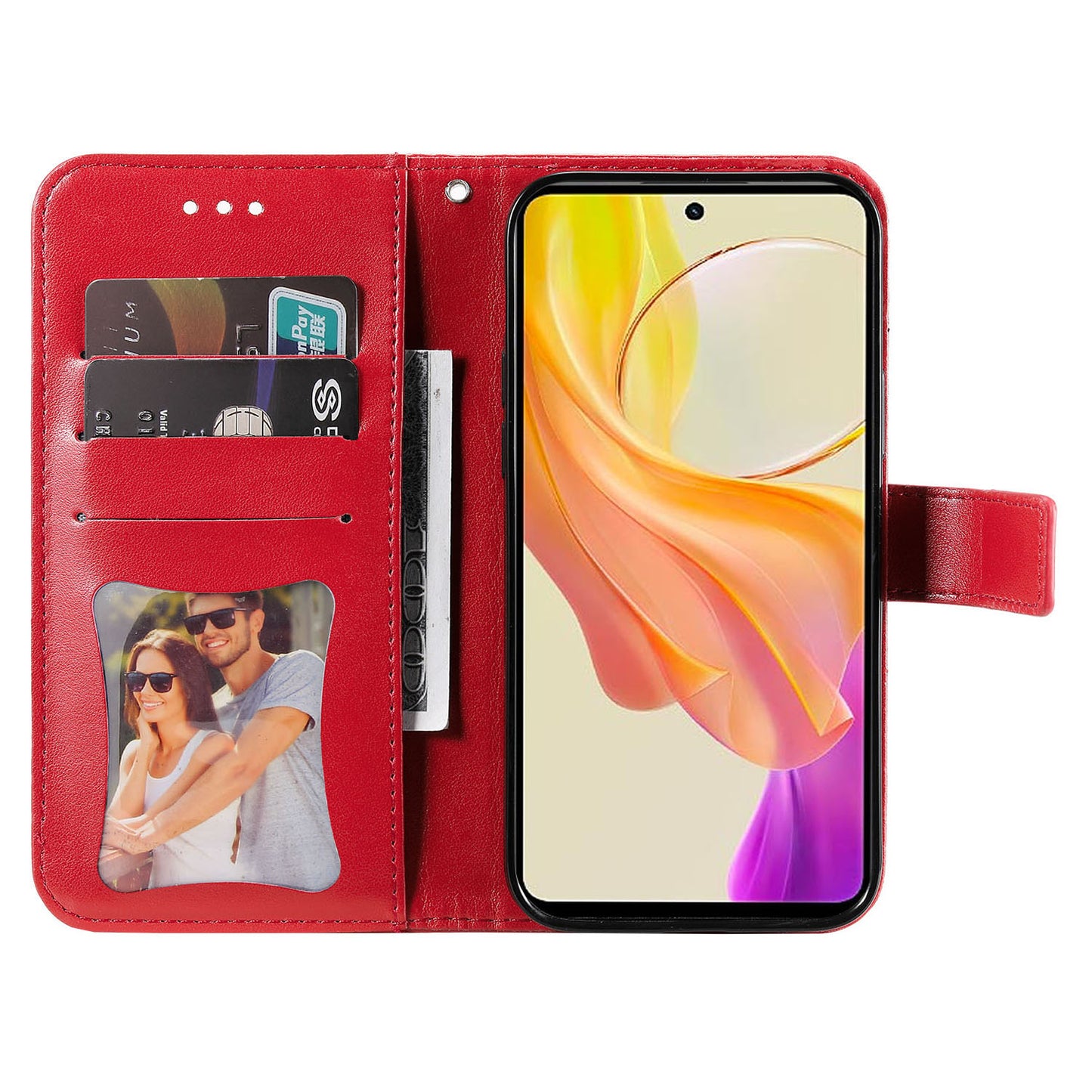 For vivo Y78 (China) 5G / Y36 4G / 5G Imprinted Flower PU Leather Cover Phone Case Stand Wallet Phone Shell