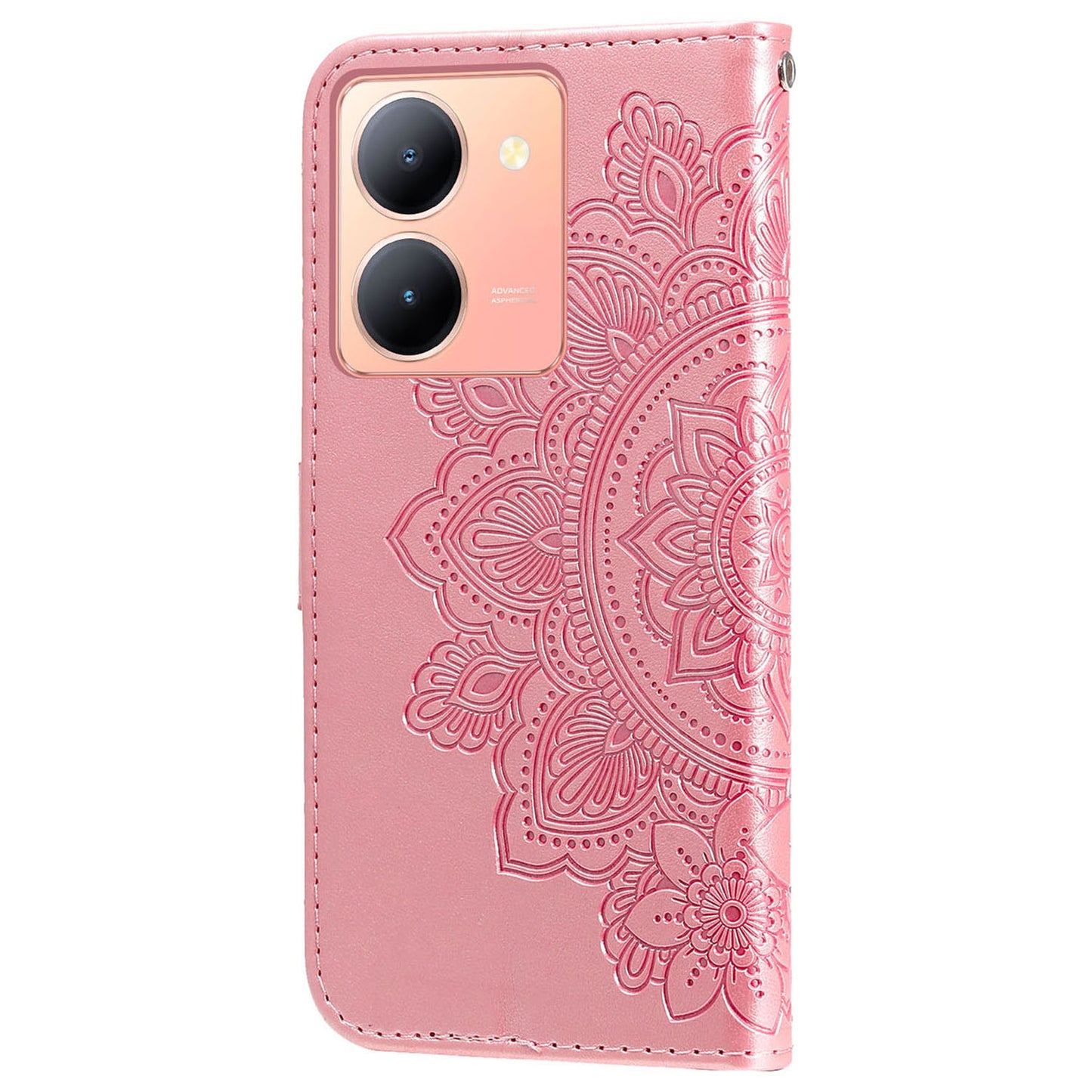 For vivo Y78 (China) 5G / Y36 4G / 5G Imprinted Flower PU Leather Cover Phone Case Stand Wallet Phone Shell