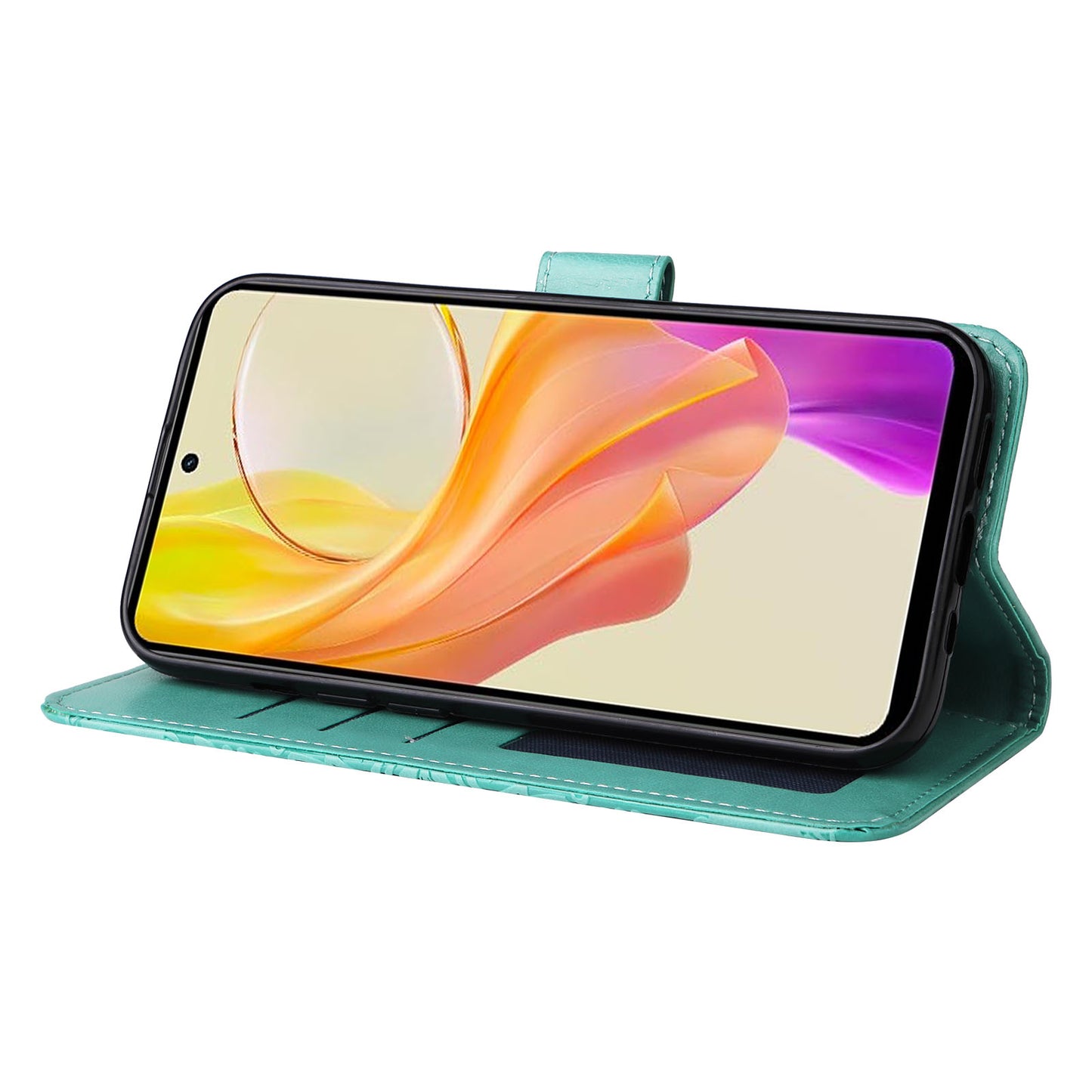 For vivo Y78 (China) 5G / Y36 4G / Y36 5G PU Leather Wallet Phone Cover Sunflower Imprinted Stand Case