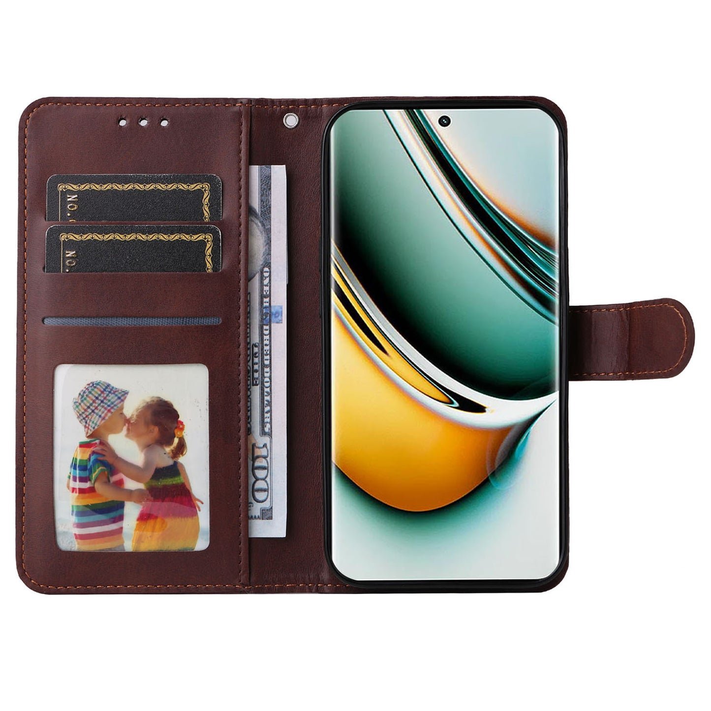 For Realme 11 Pro+ 5G / 11 Pro 5G PU Leather Wallet Phone Case Calf Texture Flip Stand Cover