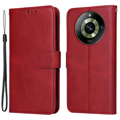 For Realme 11 Pro+ 5G / 11 Pro 5G PU Leather Wallet Phone Case Calf Texture Flip Stand Cover