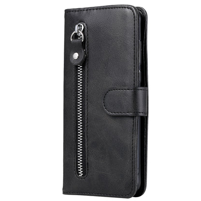 For Realme 11 Pro+ / 11 Pro 5G Leather Wallet Stand Cover Calf Texture Phone Case with Zipper Pocket