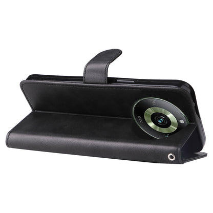 For Realme 11 Pro+ / 11 Pro 5G Leather Wallet Stand Cover Calf Texture Phone Case with Zipper Pocket