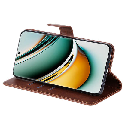 For Realme 11 Pro+ / 11 Pro 5G Leather Wallet Stand Cover Calf Texture Phone Case with Zipper Pocket
