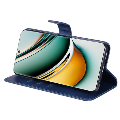 For Realme 11 Pro+ / 11 Pro 5G Leather Wallet Stand Cover Calf Texture Phone Case with Zipper Pocket