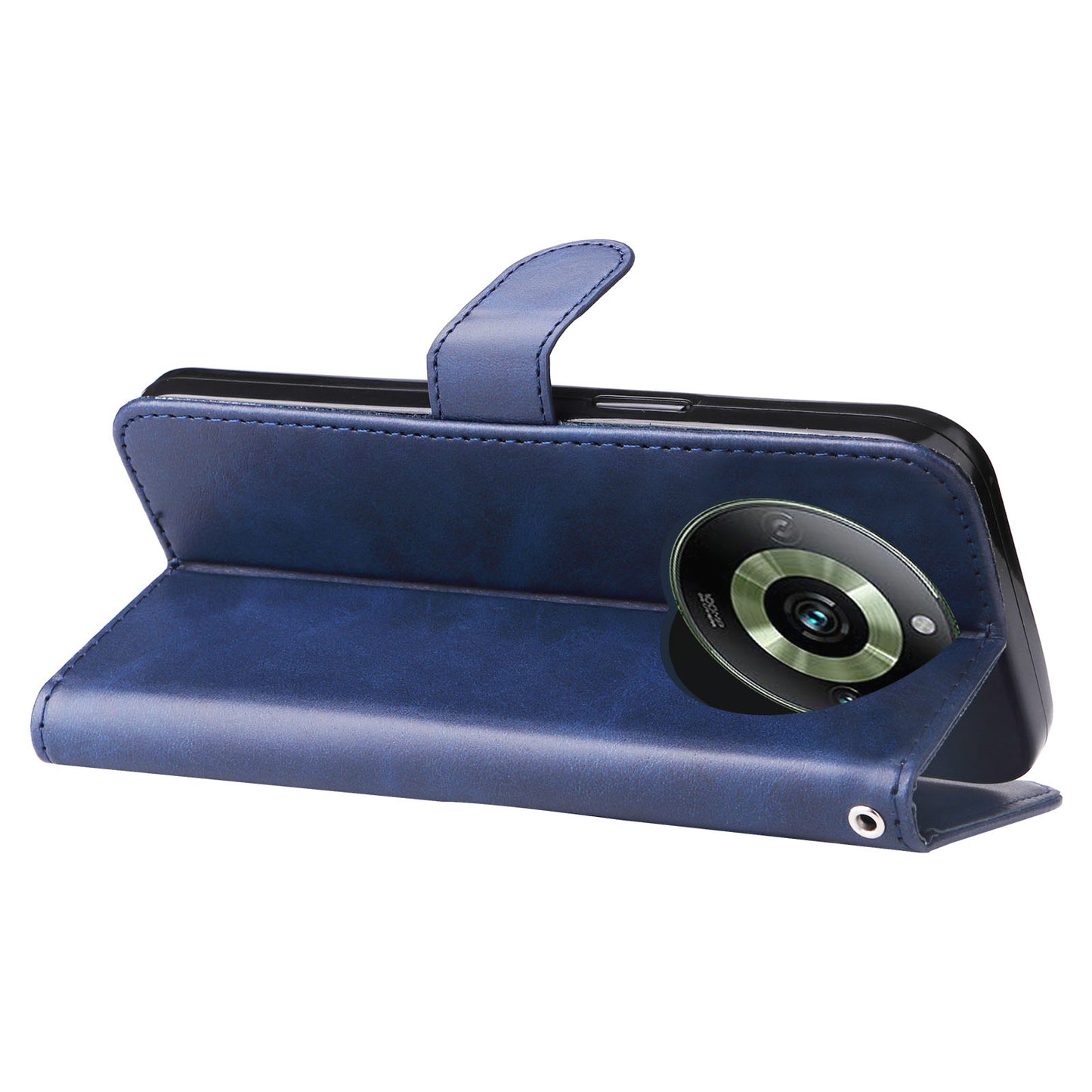 For Realme 11 Pro+ / 11 Pro 5G Leather Wallet Stand Cover Calf Texture Phone Case with Zipper Pocket