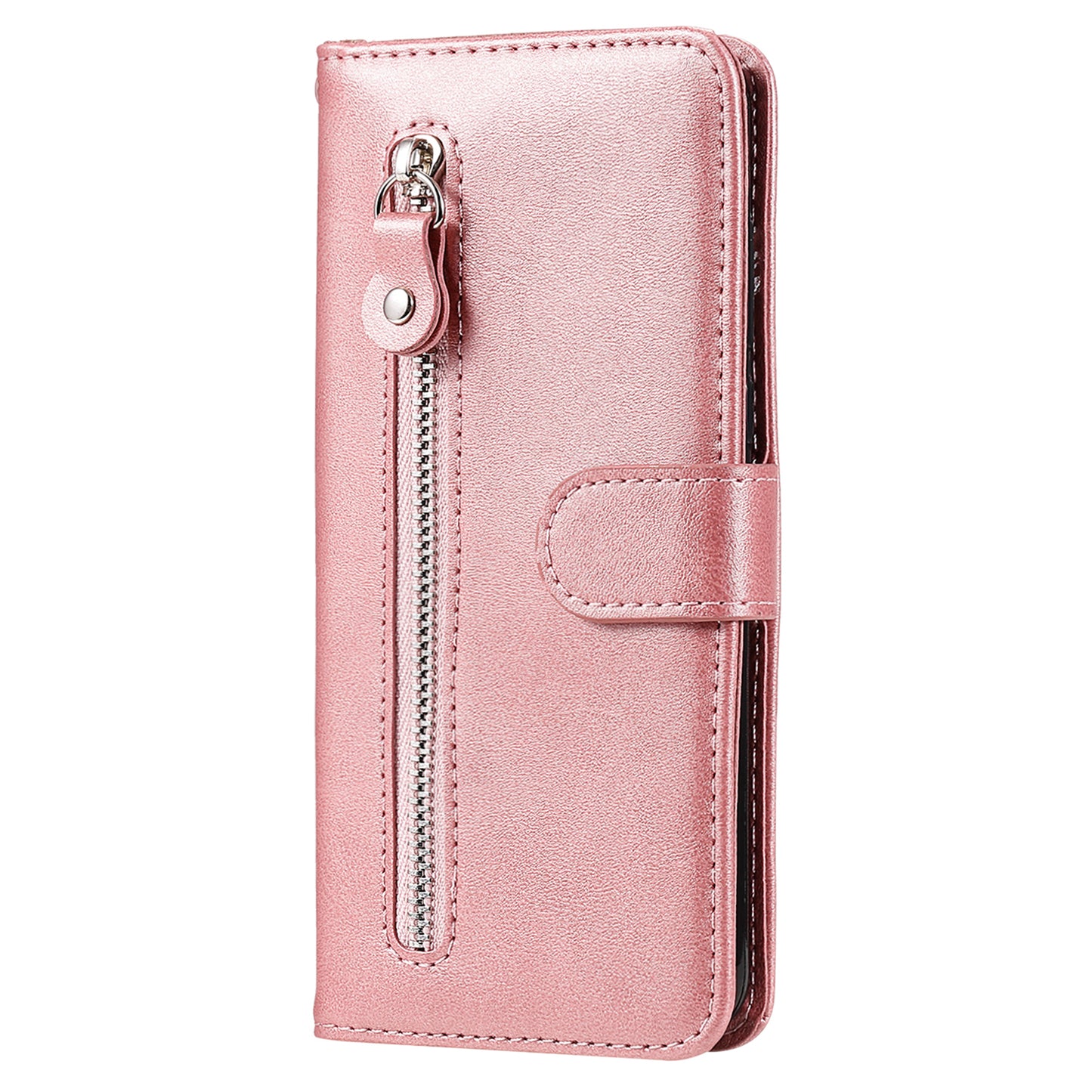 For Realme 11 Pro+ / 11 Pro 5G Leather Wallet Stand Cover Calf Texture Phone Case with Zipper Pocket