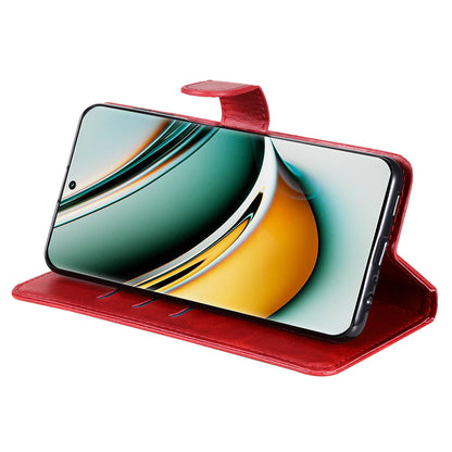 For Realme 11 Pro+ / 11 Pro 5G Leather Wallet Stand Cover Calf Texture Phone Case with Zipper Pocket