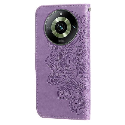 For Realme 11 Pro 5G / 11 Pro+ 5G Mobile Phone Shell Stand Wallet Imprinted Flower PU Leather Cover Phone Case