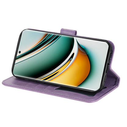 For Realme 11 Pro 5G / 11 Pro+ 5G Mobile Phone Shell Stand Wallet Imprinted Flower PU Leather Cover Phone Case