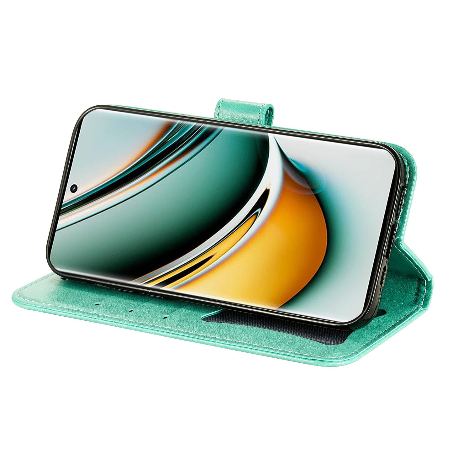 For Realme 11 Pro 5G / 11 Pro+ 5G Mobile Phone Shell Stand Wallet Imprinted Flower PU Leather Cover Phone Case