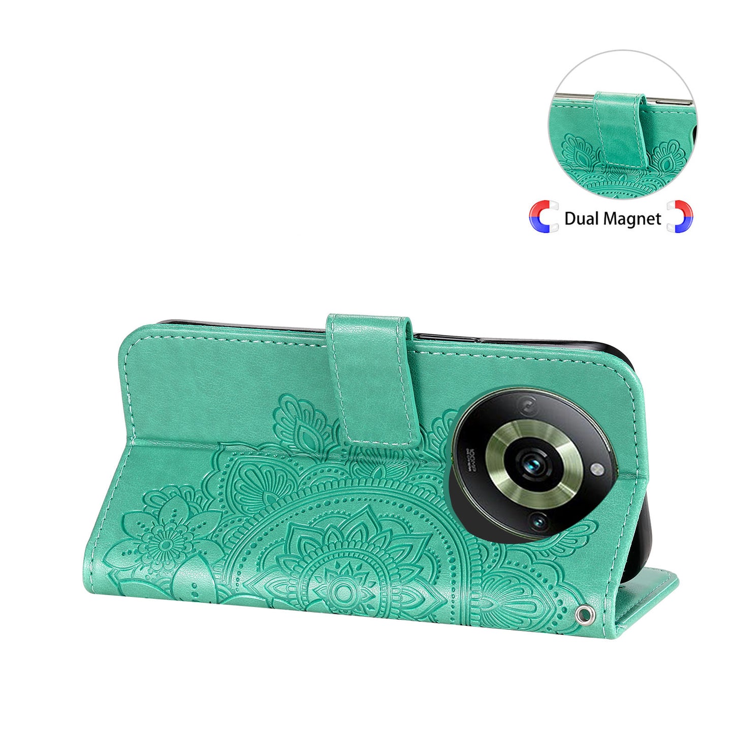 For Realme 11 Pro 5G / 11 Pro+ 5G Mobile Phone Shell Stand Wallet Imprinted Flower PU Leather Cover Phone Case