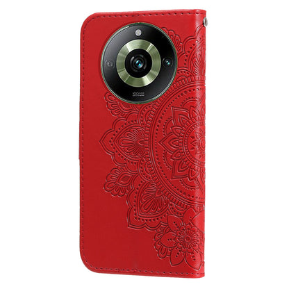 For Realme 11 Pro 5G / 11 Pro+ 5G Mobile Phone Shell Stand Wallet Imprinted Flower PU Leather Cover Phone Case