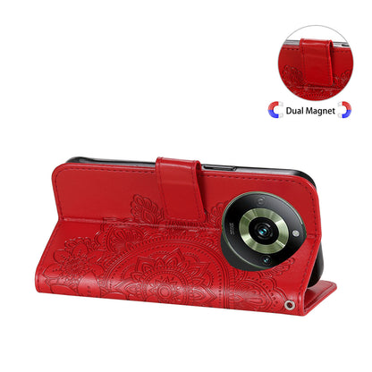 For Realme 11 Pro 5G / 11 Pro+ 5G Mobile Phone Shell Stand Wallet Imprinted Flower PU Leather Cover Phone Case