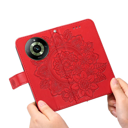 For Realme 11 Pro 5G / 11 Pro+ 5G Mobile Phone Shell Stand Wallet Imprinted Flower PU Leather Cover Phone Case