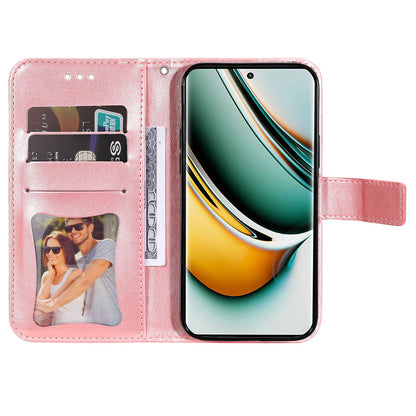 For Realme 11 Pro 5G / 11 Pro+ 5G Mobile Phone Shell Stand Wallet Imprinted Flower PU Leather Cover Phone Case