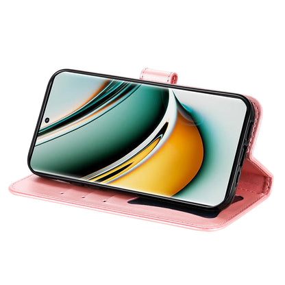 For Realme 11 Pro 5G / 11 Pro+ 5G Mobile Phone Shell Stand Wallet Imprinted Flower PU Leather Cover Phone Case
