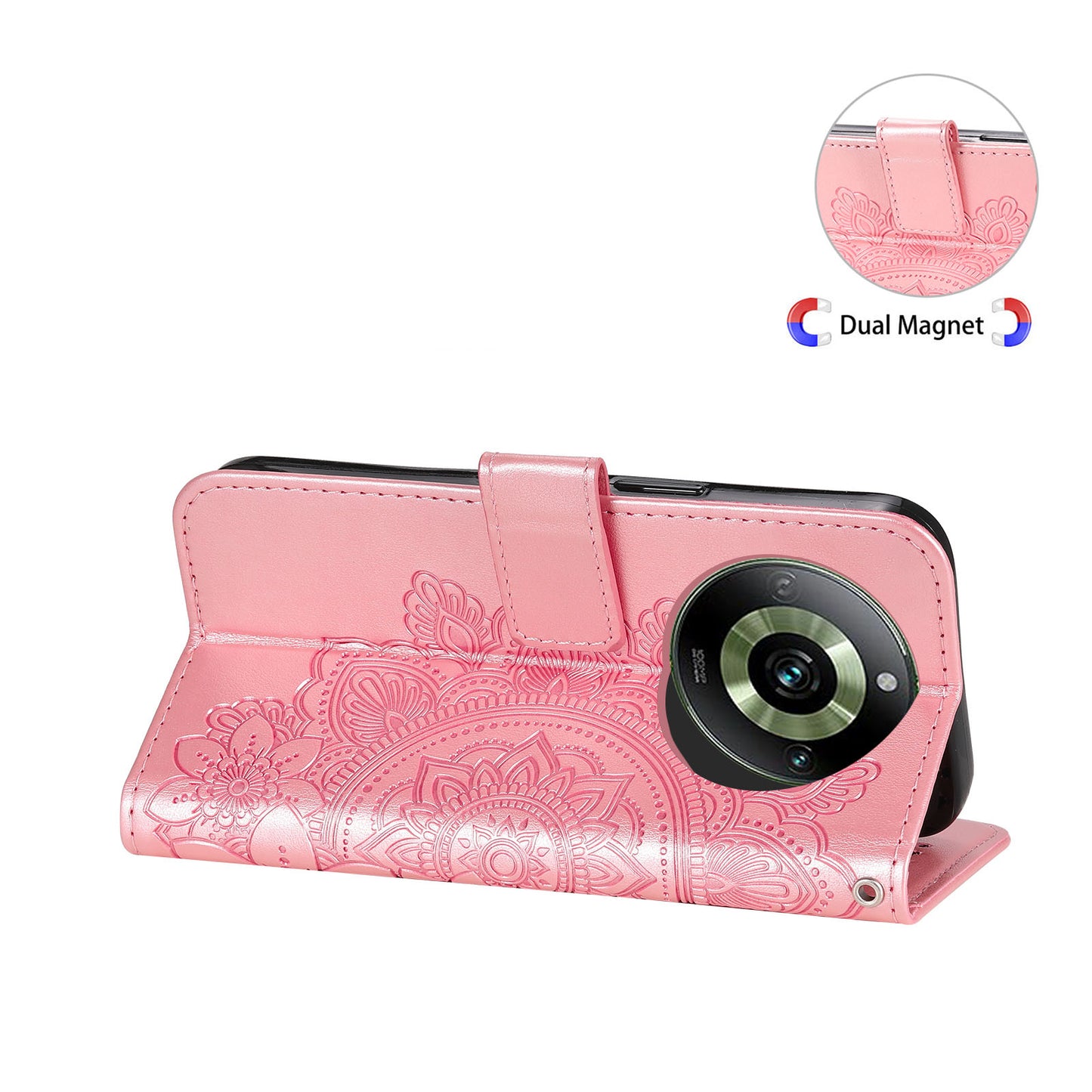 For Realme 11 Pro 5G / 11 Pro+ 5G Mobile Phone Shell Stand Wallet Imprinted Flower PU Leather Cover Phone Case