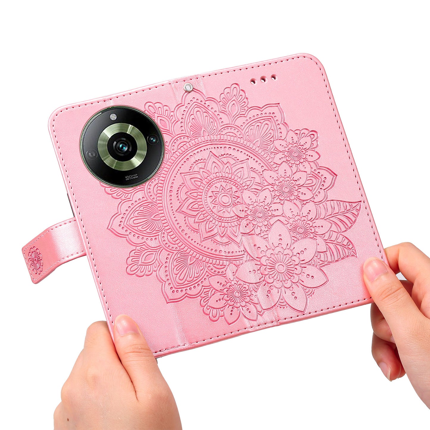 For Realme 11 Pro 5G / 11 Pro+ 5G Mobile Phone Shell Stand Wallet Imprinted Flower PU Leather Cover Phone Case