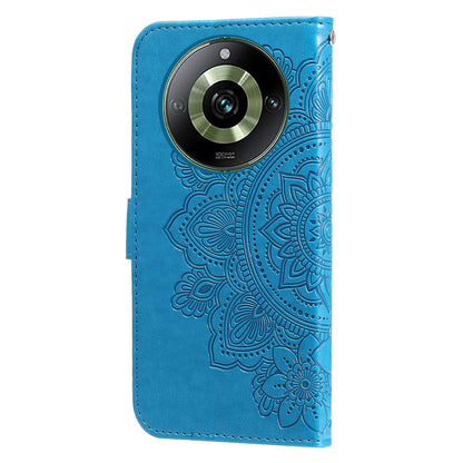 For Realme 11 Pro 5G / 11 Pro+ 5G Mobile Phone Shell Stand Wallet Imprinted Flower PU Leather Cover Phone Case