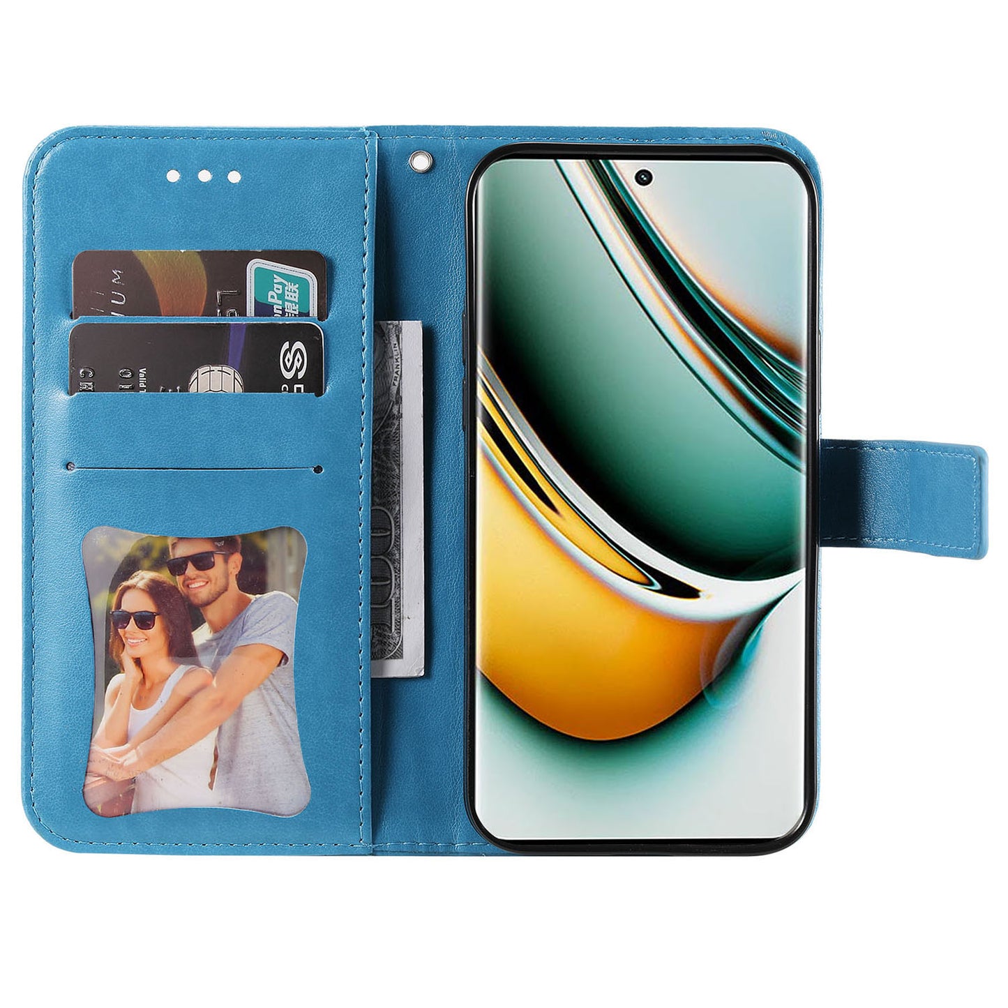 For Realme 11 Pro 5G / 11 Pro+ 5G Mobile Phone Shell Stand Wallet Imprinted Flower PU Leather Cover Phone Case