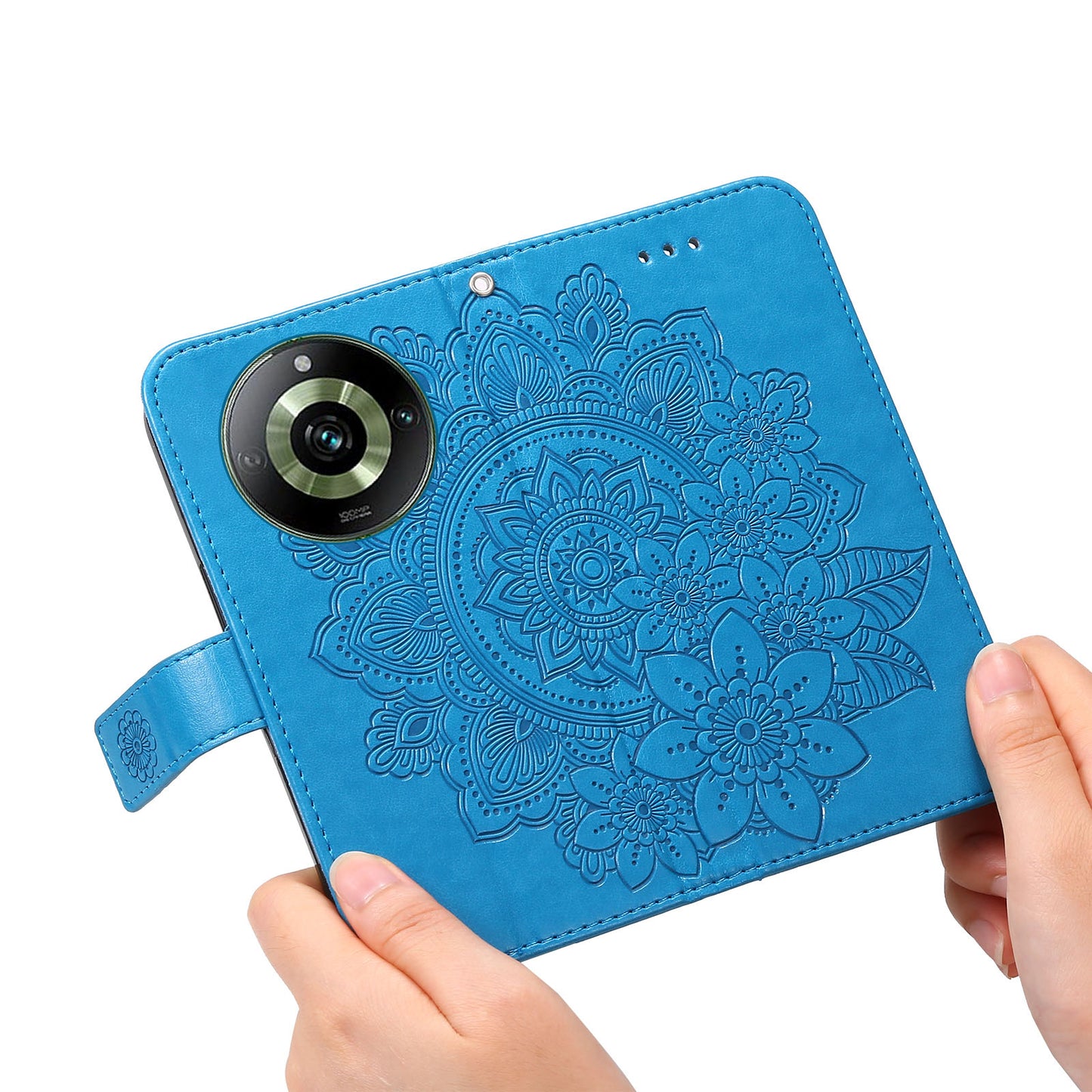 For Realme 11 Pro 5G / 11 Pro+ 5G Mobile Phone Shell Stand Wallet Imprinted Flower PU Leather Cover Phone Case