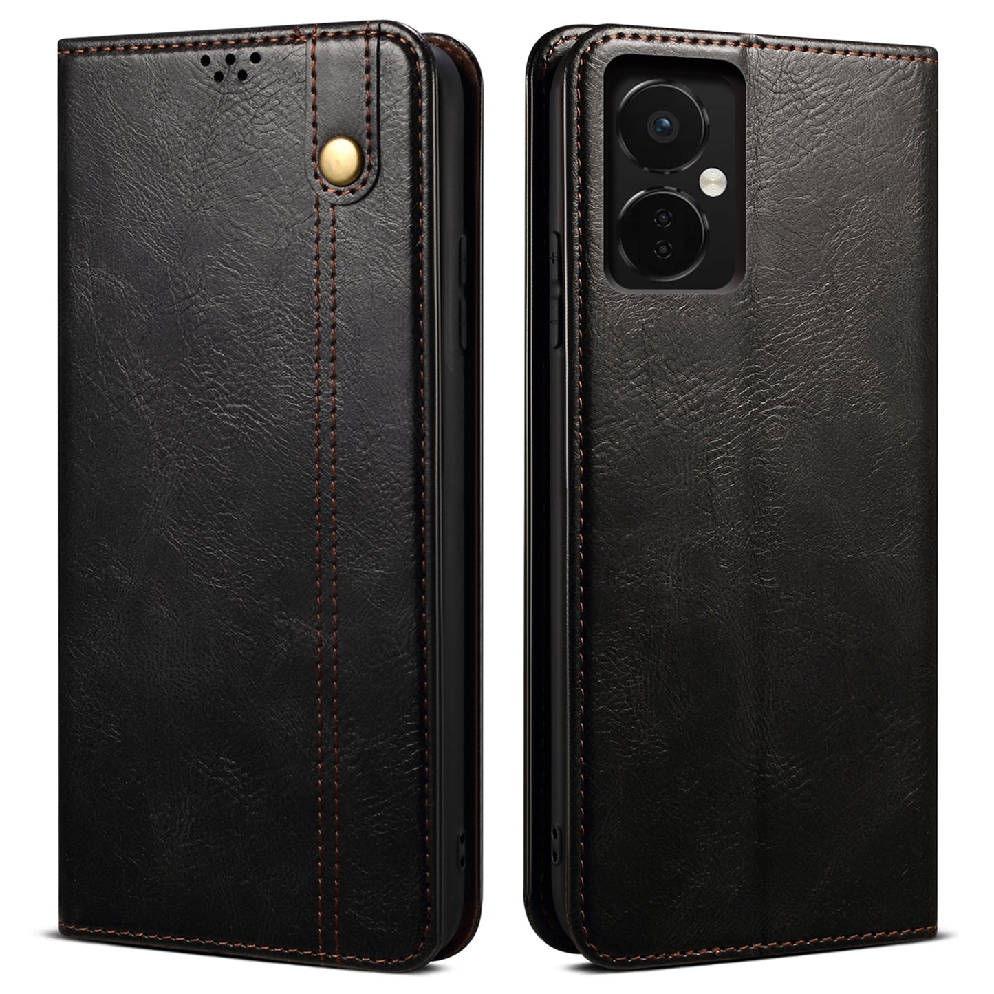 For OnePlus Nord CE3 5G Leather Case Waxy Crazy Horse Texture Stand Wallet Phone Cover