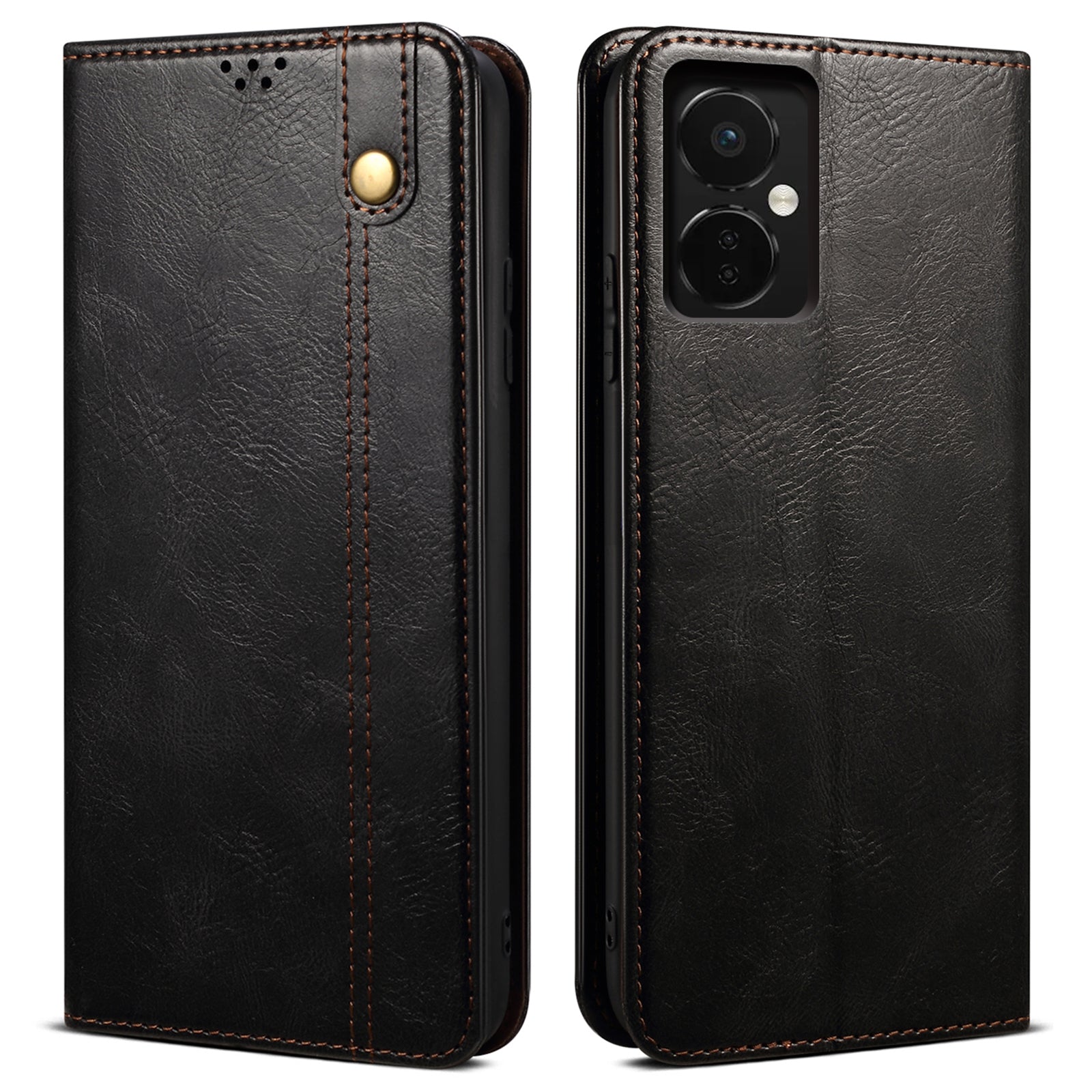 For OnePlus Nord CE3 5G Leather Case Waxy Crazy Horse Texture Stand Wallet Phone Cover