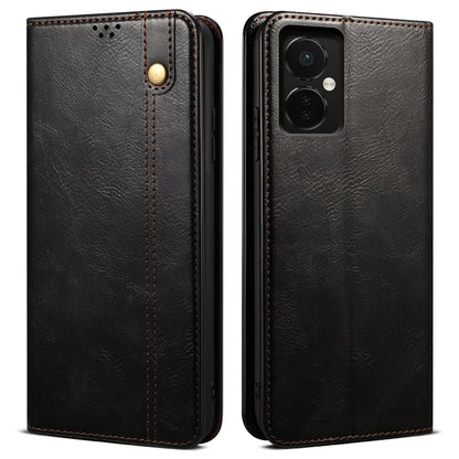For OnePlus Nord CE3 5G Leather Case Waxy Crazy Horse Texture Stand Wallet Phone Cover