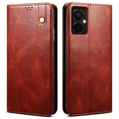 For OnePlus Nord CE3 5G Leather Case Waxy Crazy Horse Texture Stand Wallet Phone Cover