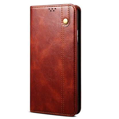 For OnePlus Nord CE3 5G Leather Case Waxy Crazy Horse Texture Stand Wallet Phone Cover